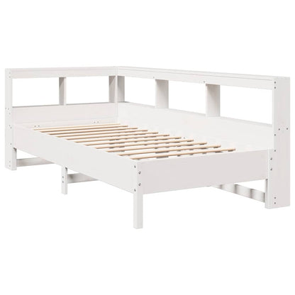 Bookcase Bed without Mattress White 75x190 cm Solid Wood Pine