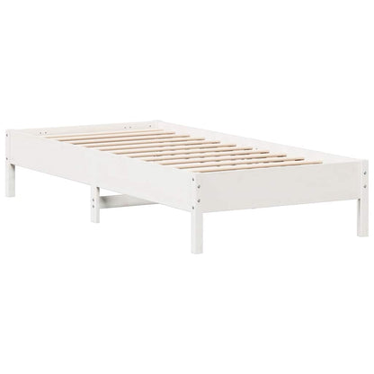 Bookcase Bed without Mattress White 75x190 cm Solid Wood Pine