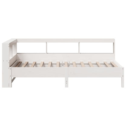 Bookcase Bed without Mattress White 75x190 cm Solid Wood Pine