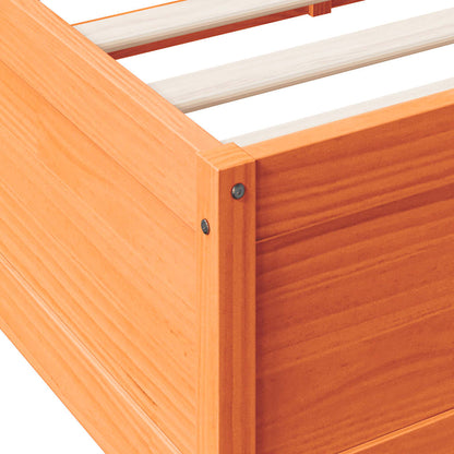 Bookcase Bed without Mattress Wax Brown 120x200cm Solid Wood Pine