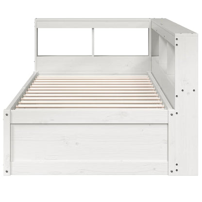 Bookcase Bed without Mattress White 75x190cm Solid Wood Pine