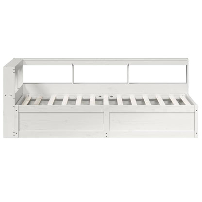 Bookcase Bed without Mattress White 75x190cm Solid Wood Pine