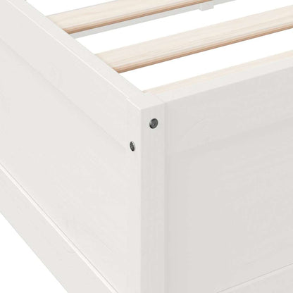 Bookcase Bed without Mattress White 75x190cm Solid Wood Pine