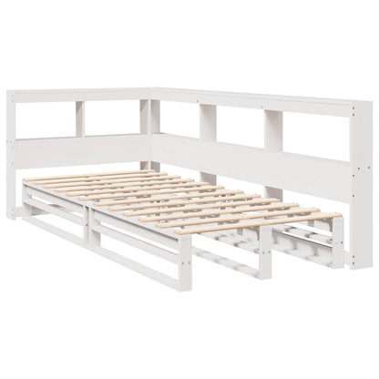 Bookcase Bed without Mattress White 75x190cm Solid Wood Pine