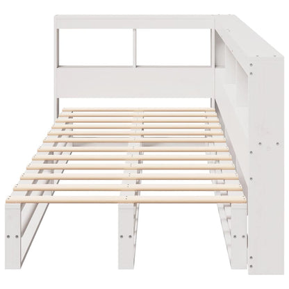 Bookcase Bed without Mattress White 75x190cm Solid Wood Pine