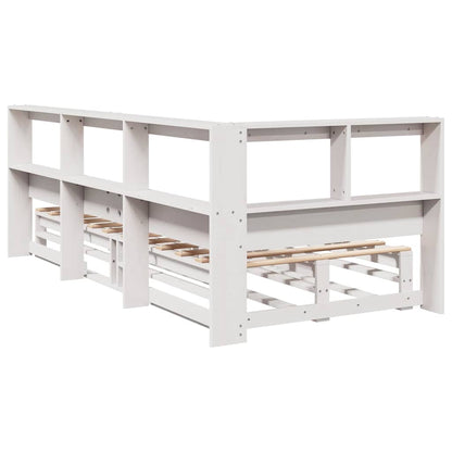 Bookcase Bed without Mattress White 75x190cm Solid Wood Pine