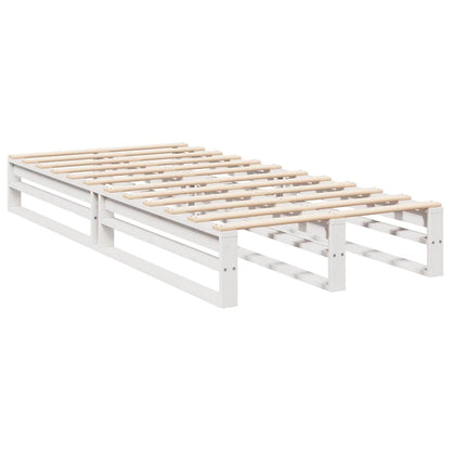 Bookcase Bed without Mattress White 75x190cm Solid Wood Pine