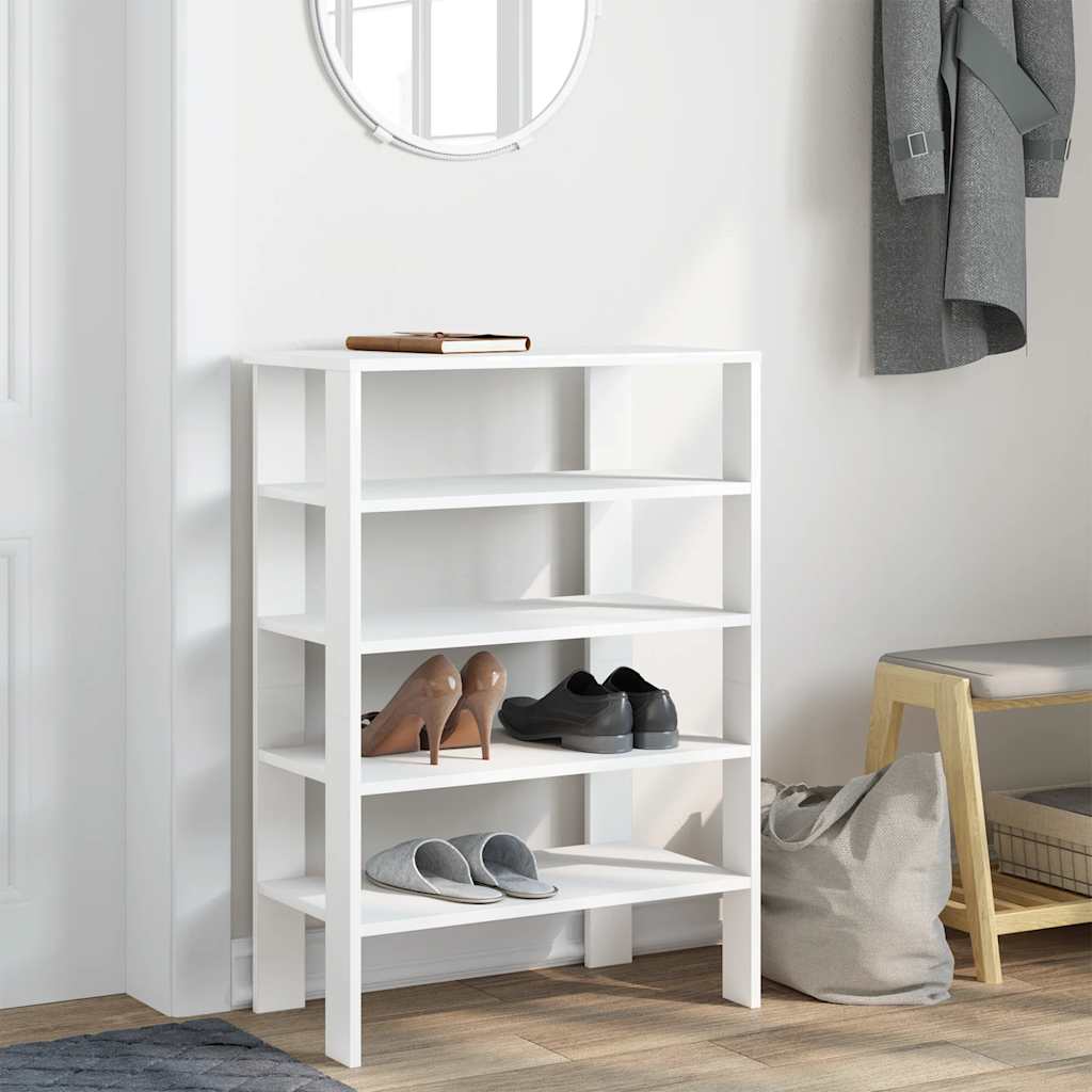 Shoe Rack White 61x32x87.5 cm Engineered Wood