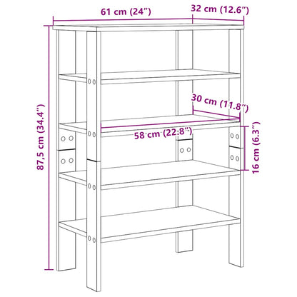 Shoe Rack White 61x32x87.5 cm Engineered Wood