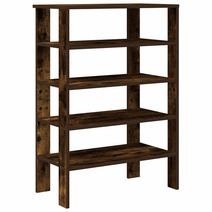 Shoe Rack Smoked Oak 61x32x87.5 cm Engineered Wood