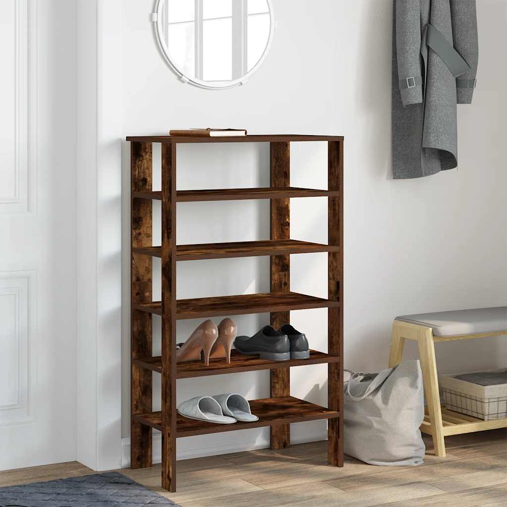 Shoe Rack Smoked Oak 61x32x105 cm Engineered Wood