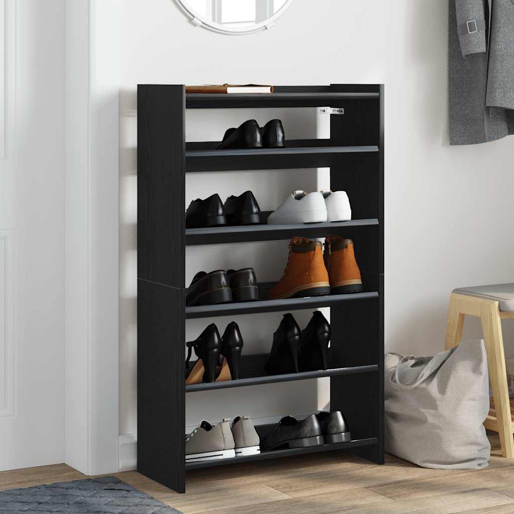 Shoe Rack Black 60x25x100 cm Engineered Wood