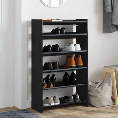 Shoe Rack Black 60x25x100 cm Engineered Wood