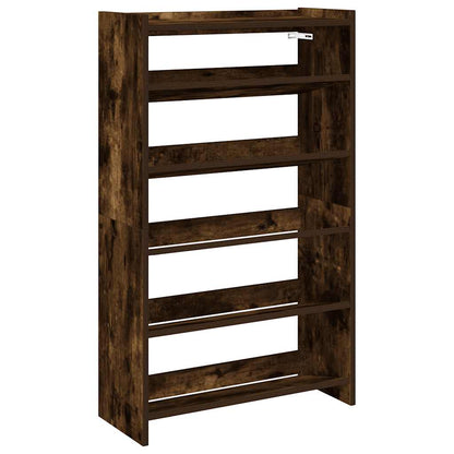 Shoe Rack Smoked Oak 60x25x100 cm Engineered Wood