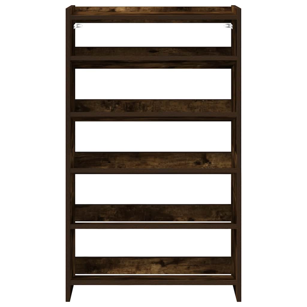 Shoe Rack Smoked Oak 60x25x100 cm Engineered Wood