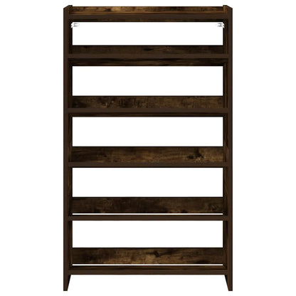 Shoe Rack Smoked Oak 60x25x100 cm Engineered Wood