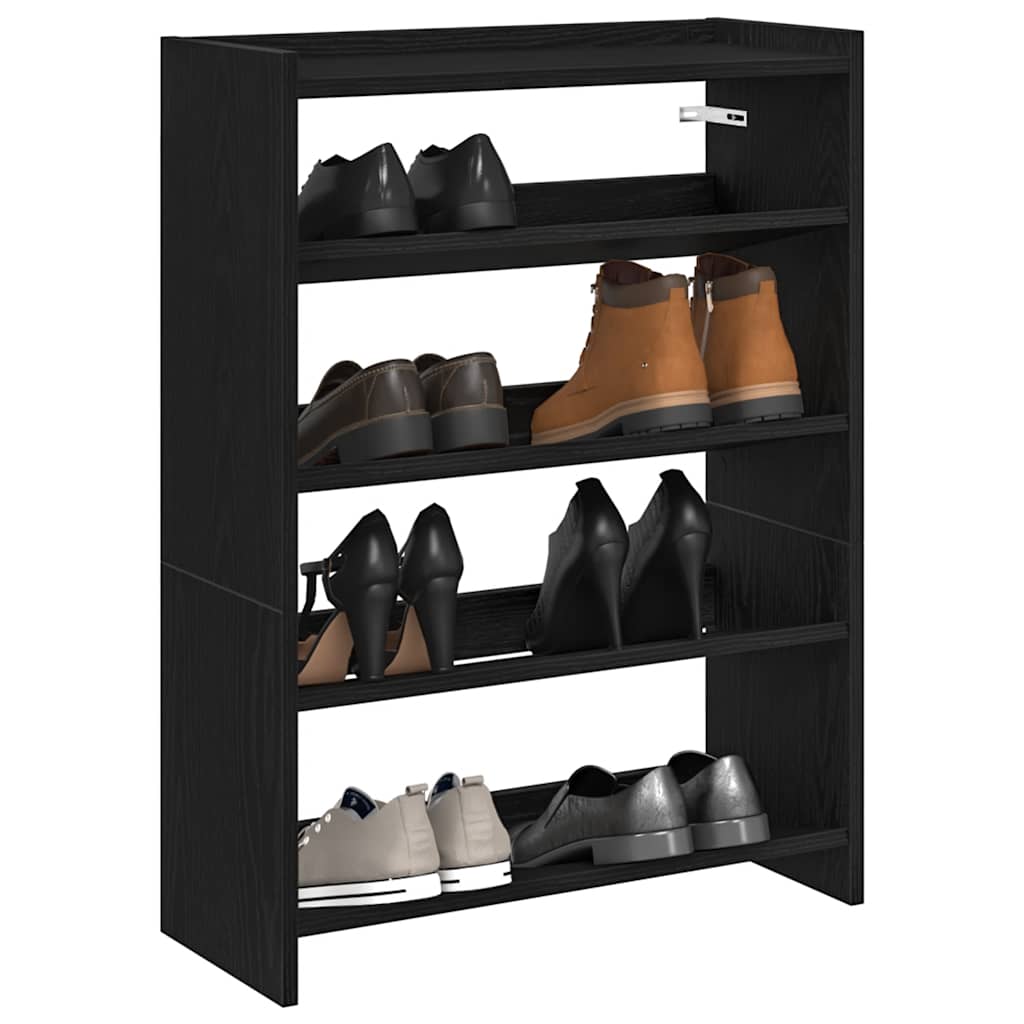 Shoe Rack Black 60x25x81 cm Engineered Wood