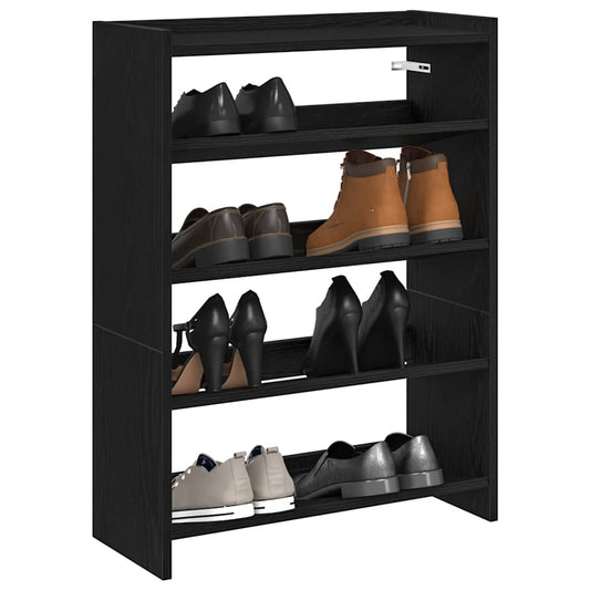 Shoe Rack Black 60x25x81 cm Engineered Wood
