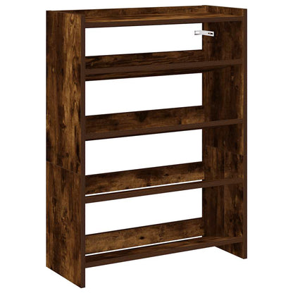 Shoe Rack Smoked Oak 60x25x81 cm Engineered Wood