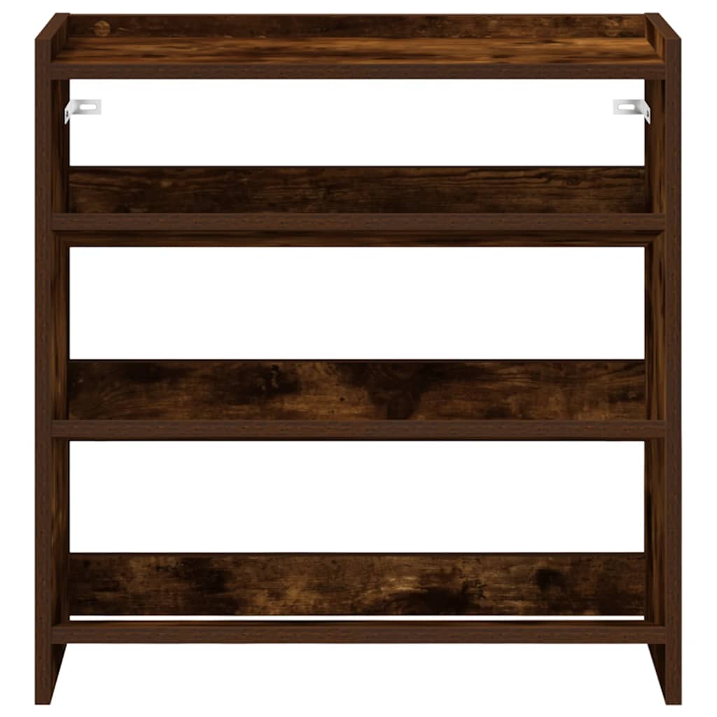 Shoe Rack Smoked Oak 60x25x62 cm Engineered Wood
