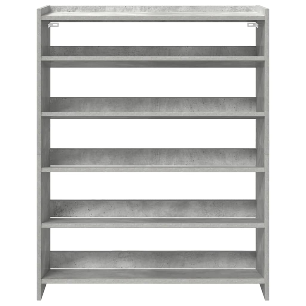 Shoe Rack Concrete Grey 80x25x100 cm Engineered Wood