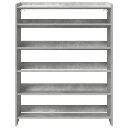 Shoe Rack Concrete Grey 80x25x100 cm Engineered Wood