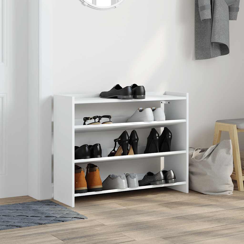 Shoe Rack White 80x25x62 cm Engineered Wood