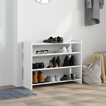 Shoe Rack White 80x25x62 cm Engineered Wood