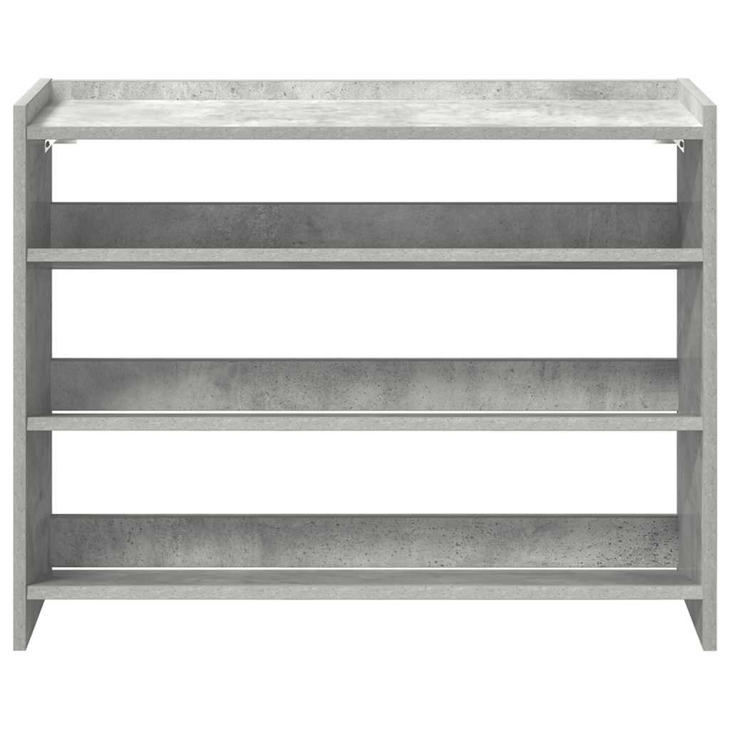 Shoe Rack Concrete Oak 80x25x62 cm Engineered Wood