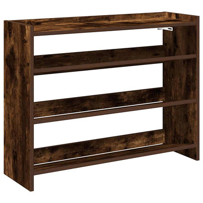 Shoe Rack Smoked Oak 80x25x62 cm Engineered Wood