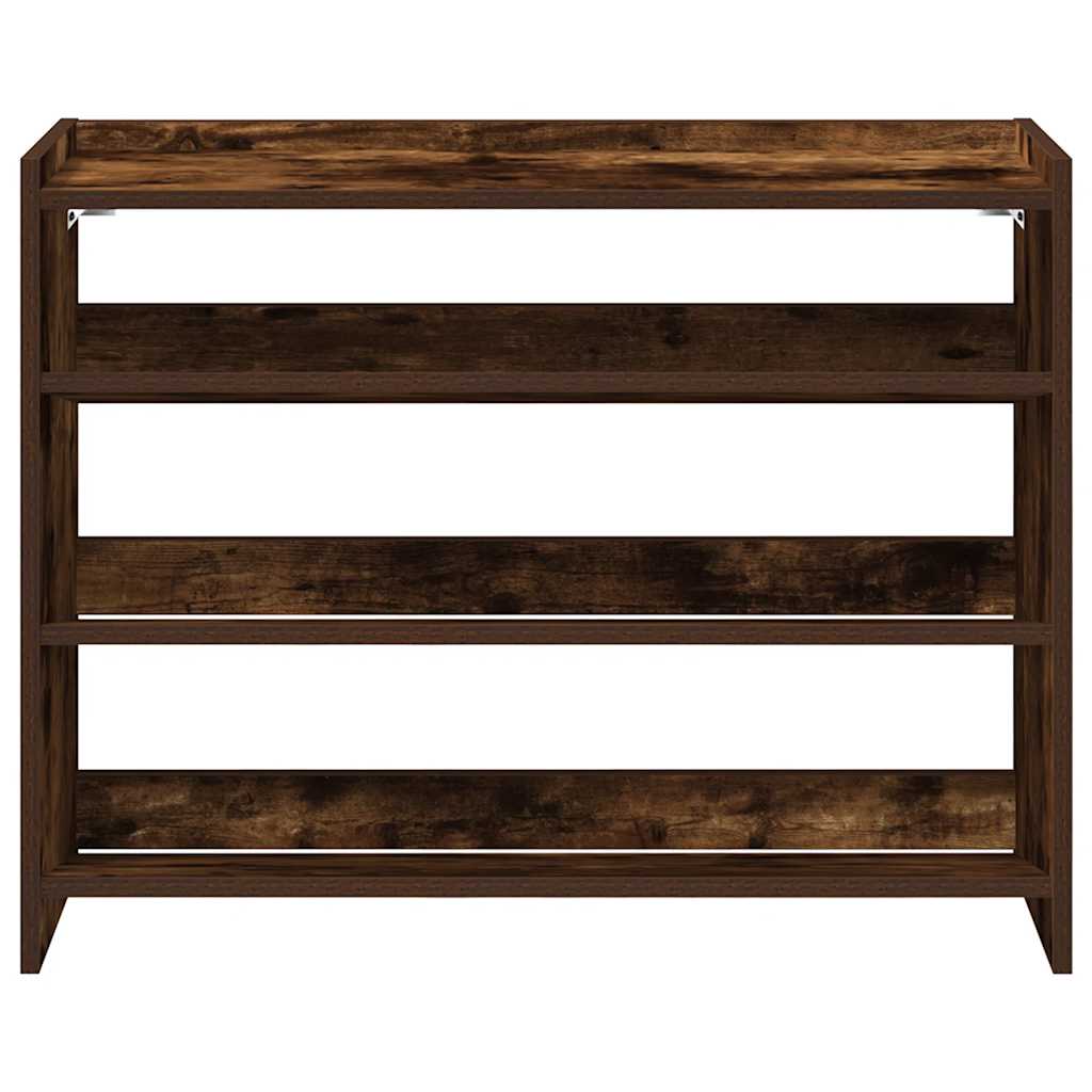 Shoe Rack Smoked Oak 80x25x62 cm Engineered Wood