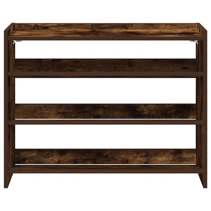 Shoe Rack Smoked Oak 80x25x62 cm Engineered Wood