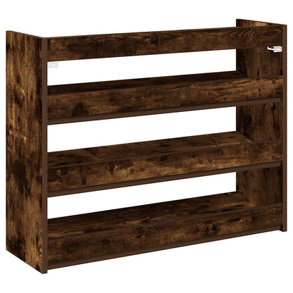 Shoe Rack Smoked Oak 80x25x62 cm Engineered Wood