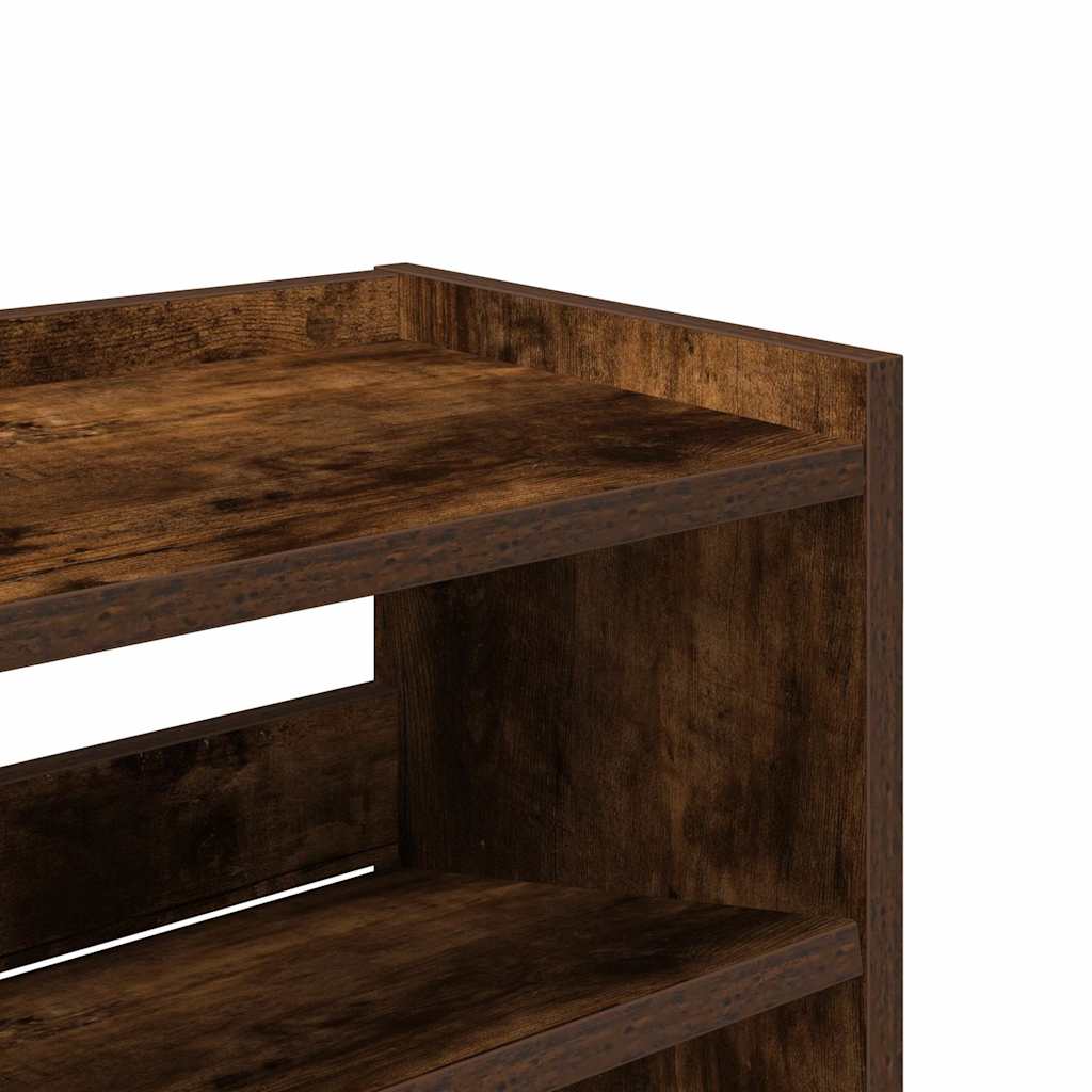 Shoe Rack Smoked Oak 80x25x62 cm Engineered Wood