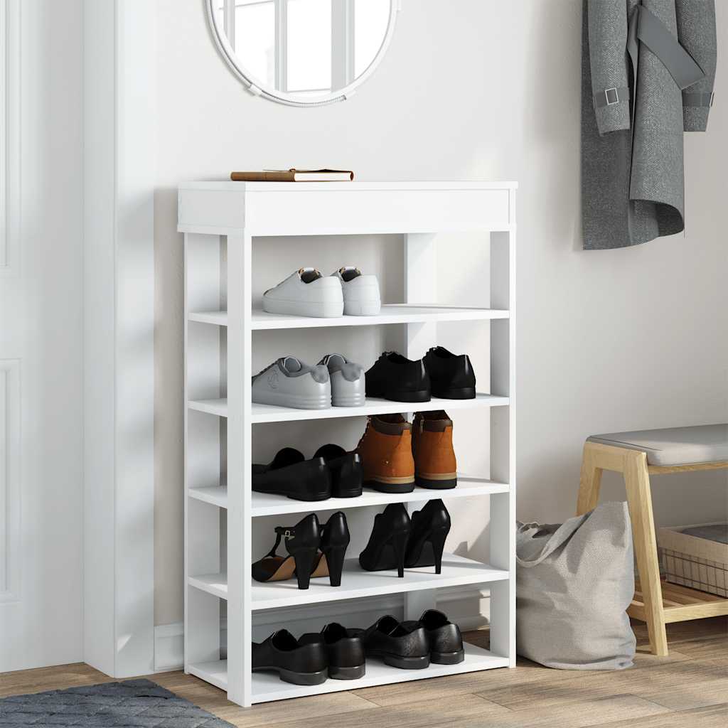Shoe Rack White 60x30x98 cm Engineered Wood
