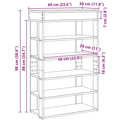 Shoe Rack White 60x30x98 cm Engineered Wood
