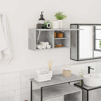 Bathroom Wall Cabinet Concrete Grey 60x25x30 cm Engineered Wood