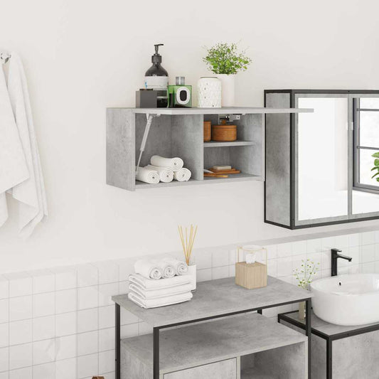 Bathroom Wall Cabinet Concrete Grey 60x25x30 cm Engineered Wood