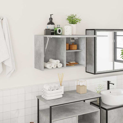 Bathroom Wall Cabinet Concrete Grey 60x25x40 cm Engineered Wood