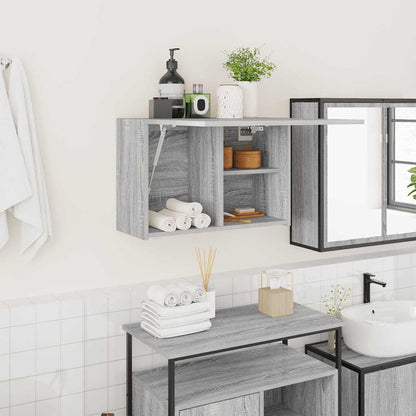 Bathroom Wall Cabinet Grey Sonoma 60x25x40 cm Engineered Wood