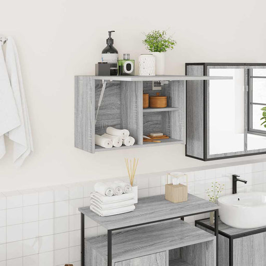Bathroom Wall Cabinet Grey Sonoma 60x25x40 cm Engineered Wood