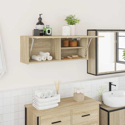 Bathroom Wall Cabinet Sonoma Oak 80x25x30 cm Engineered Wood