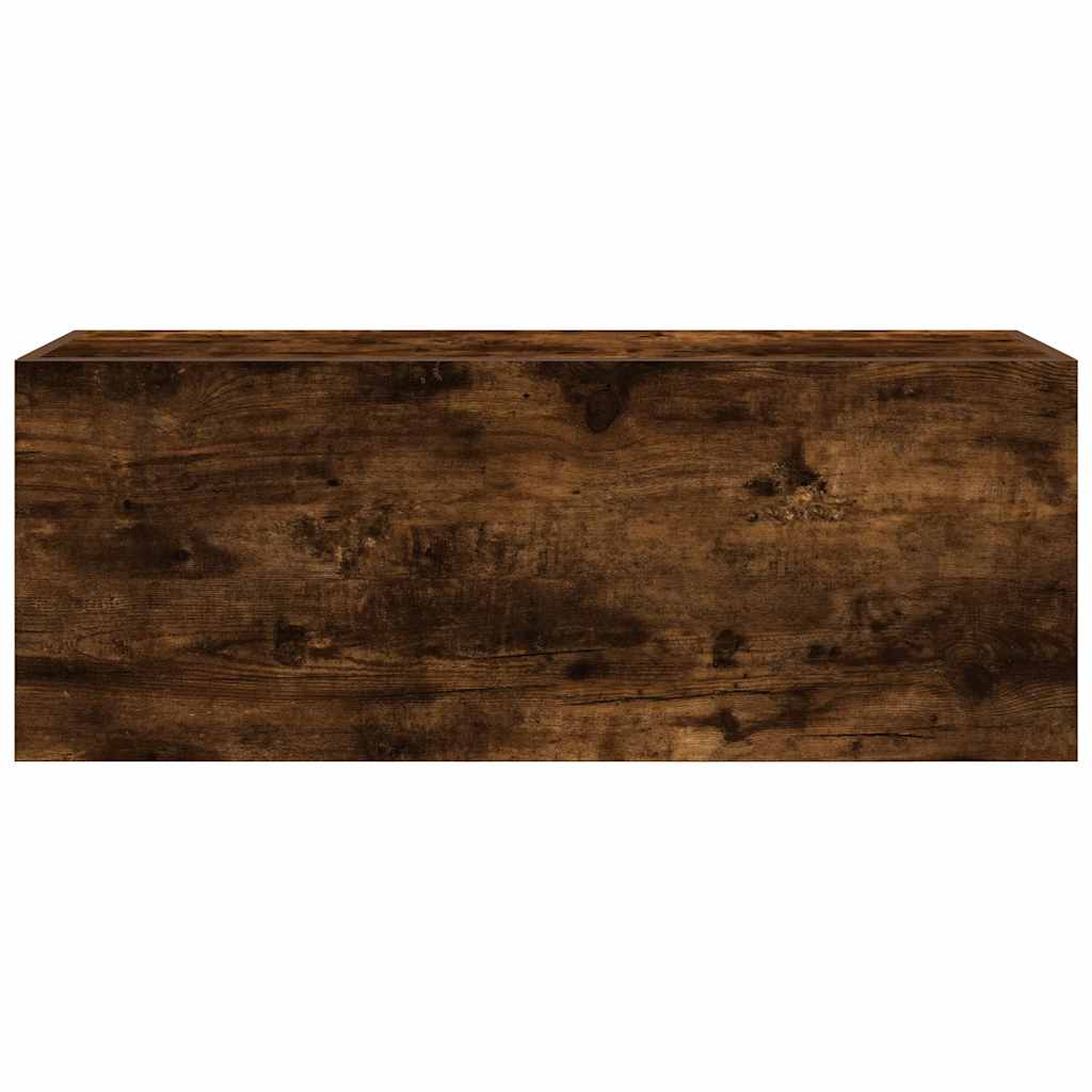 Bathroom Wall Cabinet Smoked Oak 80x25x30 cm Engineered Wood