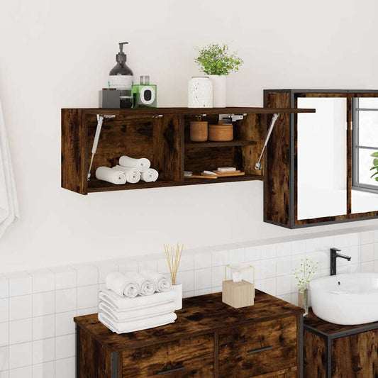 Bathroom Wall Cabinet Smoked Oak 80x25x30 cm Engineered Wood