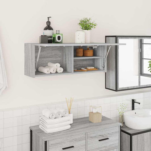 Bathroom Wall Cabinet Grey Sonoma 80x25x30 cm Engineered Wood