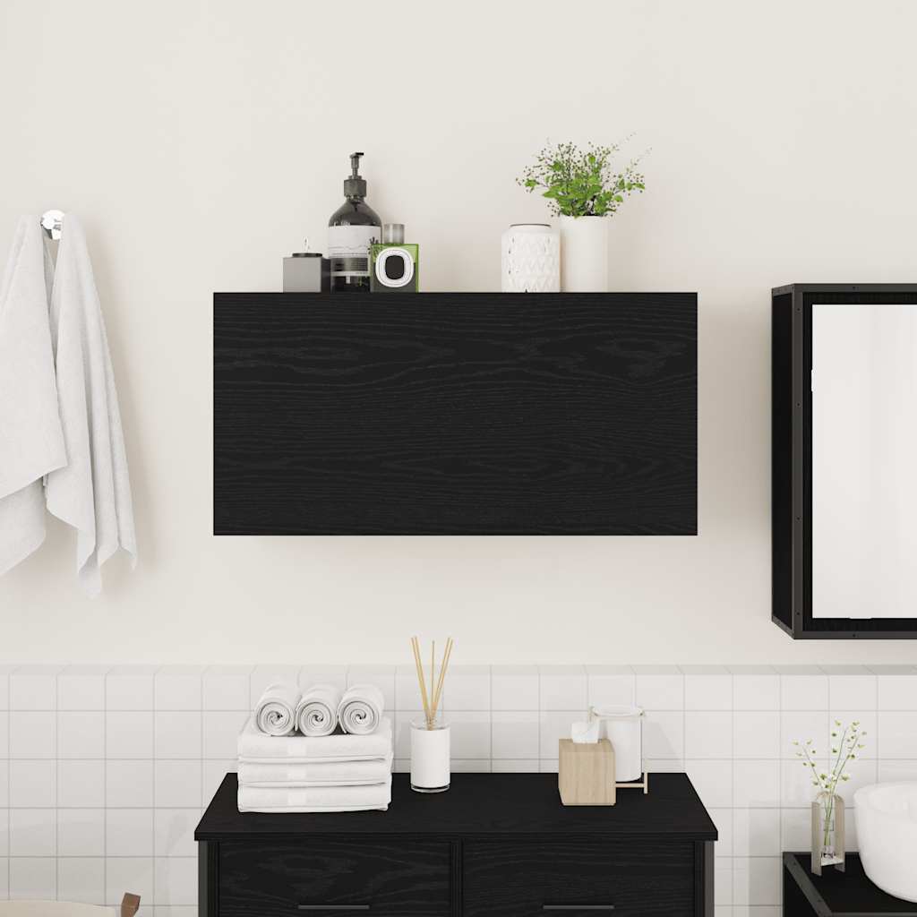 Bathroom Wall Cabinet Black 80x25x40 cm Engineered Wood