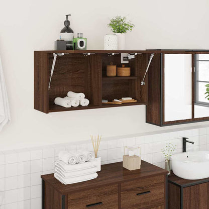 Bathroom Wall Cabinet Brown Oak 80x25x40 cm Engineered Wood