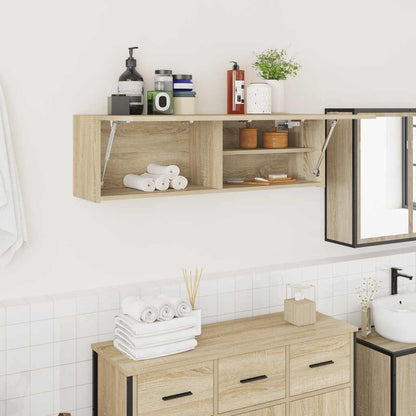 Bathroom Wall Cabinet Sonoma Oak 100x25x30 cm Engineered Wood