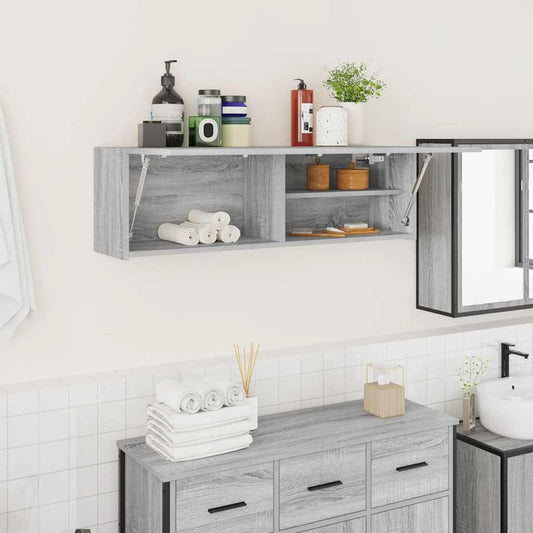 Bathroom Wall Cabinet Grey Sonoma 100x25x30 cm Engineered Wood