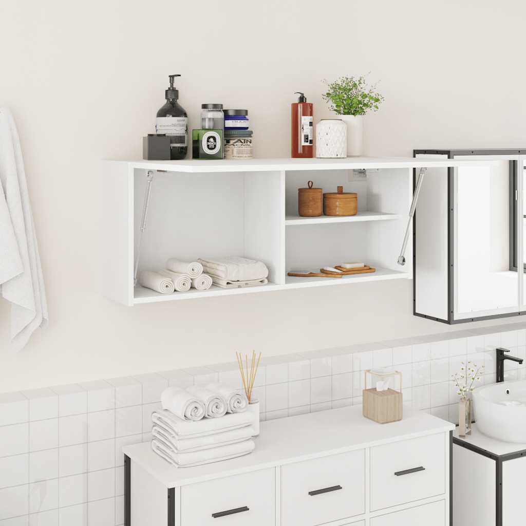 Bathroom Wall Cabinet White 100x25x40 cm Engineered Wood